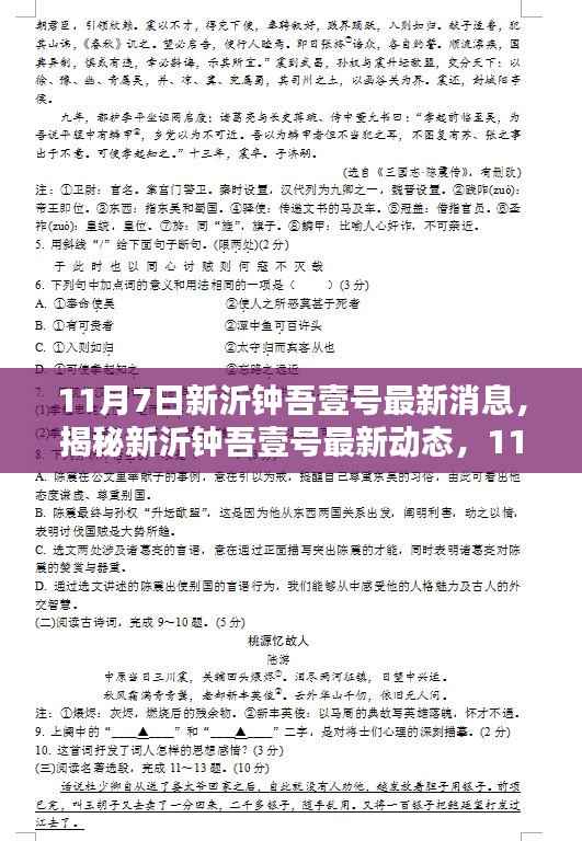 11月7日新沂钟吾壹号深度报道,最新动态揭秘