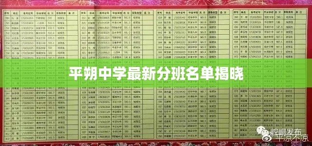 平朔中学最新分班名单揭晓